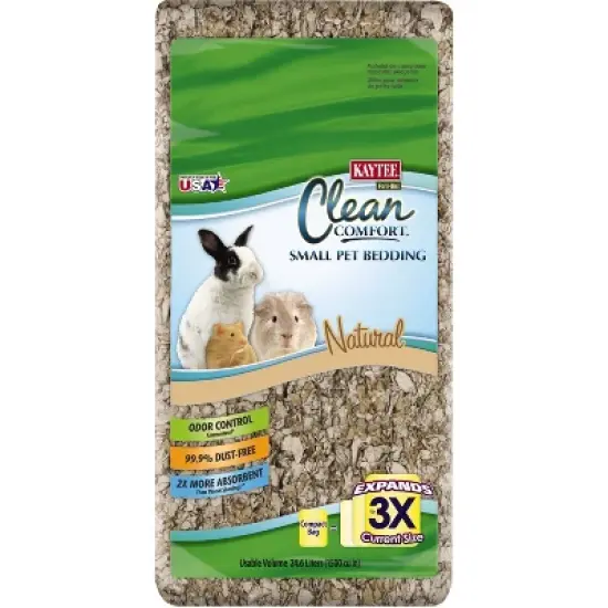Kaytee Clean Comfort Rabbit, Guinea Pig, Chinchilla, Gerbil and Hamster Low Dust and Odor Control Pet Bedding - Brown - 24.6L/3.4lbs image {5}