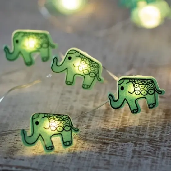 Northlight LED Elephant Fairy Lights - Warm White - 2.75' Silver Wire - 10ct image {1}