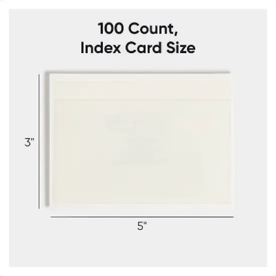 Smead Self-Adhesive Poly Pockets Top Load 5-5/16 x 3-5/8 Clear 100/Box 68153 image {2}