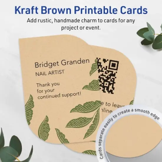 Avery Leaf Flat Cards, 3-1/2" x 5", Matte Kraft Brown, 200 Total image {2}