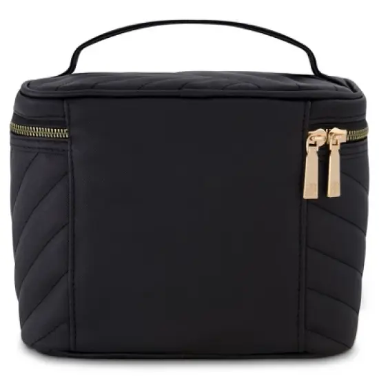 Daisy Fuentes Women's Quilted Makeup Bag - Makeup Organizer Travel Bag, Cosmetic Bag, Toiletry Bag, Square Train Case image {1}