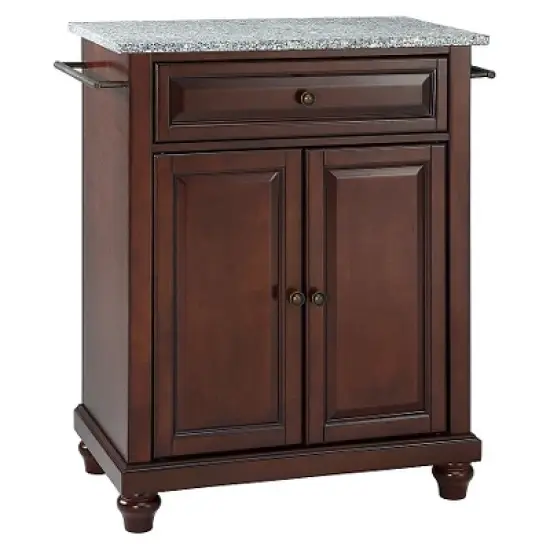 Cambridge Solid Granite Top Portable Kitchen Island - Vintage Mahogany - Crosley image {1}