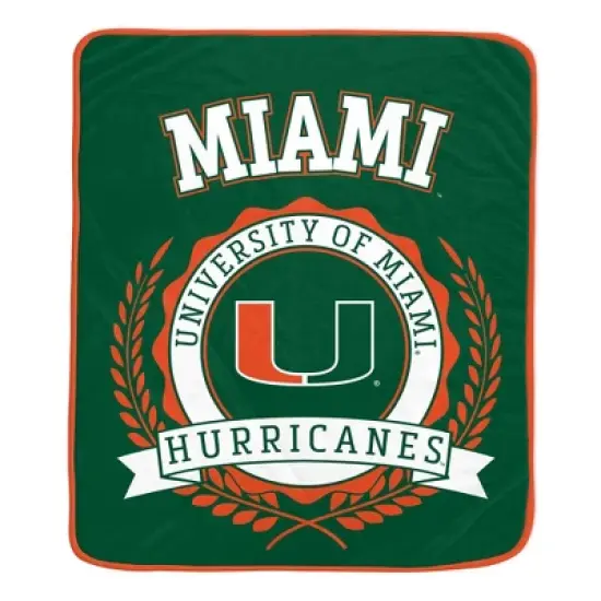 NCAA Miami Hurricanes Crest Ultra Soft Blanket image {2}