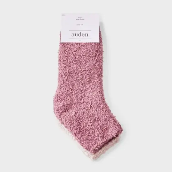 Women's Marled 2pk Cozy Ankle Socks - Auden&trade; Pink/Peach One Size image {1}