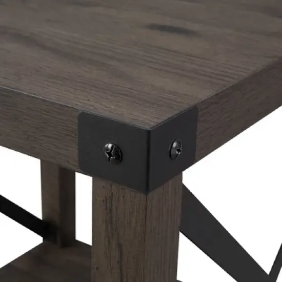 Sophie Rustic Industrial X Frame Side Table - Saracina Home image {3}