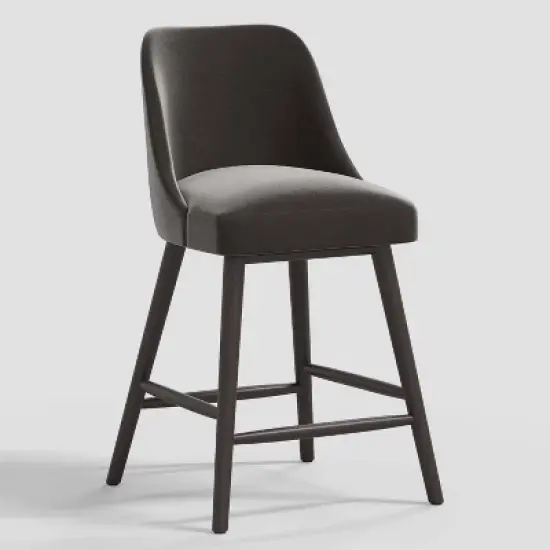 Geller Counter Height Barstool in Shiny Velvet - Threshold&trade; image {6}