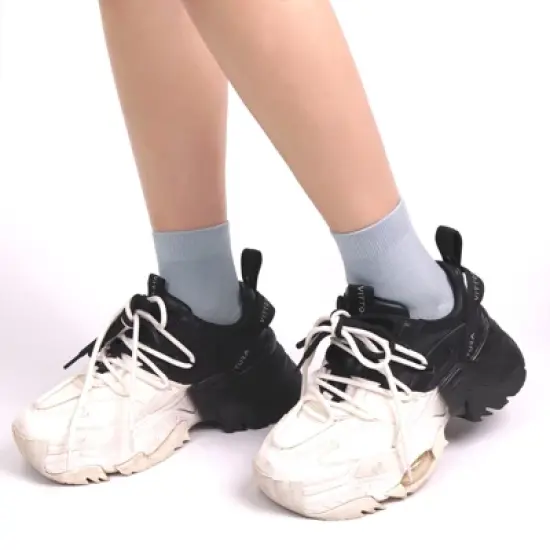 SERISIMPLE Women Thin Viscose Bamboo Above Ankle Sock Breathable Lightweight Classic Crew Casual 5 Pairs image {5}