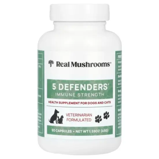 Real Mushrooms 5 Defenders, For Dogs and Cats, 90 Capsules image {4}