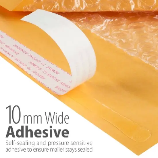 Fosmon #0 Kraft Bubble Mailer 6.5" x 10", Extra Wide Padded Shipping Envelopes image {5}