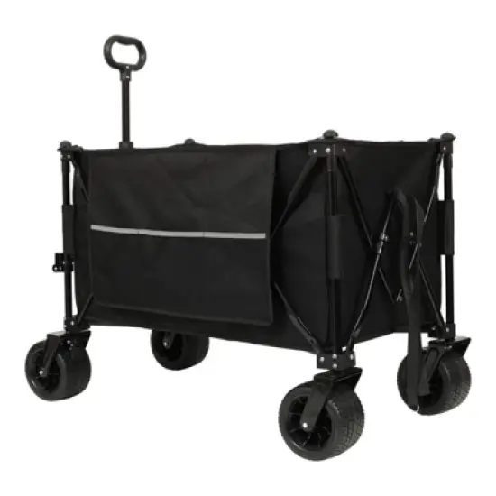 FATMOON Heavy-Duty All-Terrain Folding Utility Wagon Cart with 480lbs Capacity,Large Beach Wheels & Adjustable Handle for Camping,Beach,Outdoor image {1}