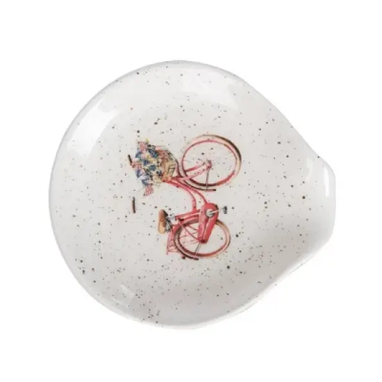 Transpac Ceramic Bike Spoon Rest Home Decor Patriotic Design Perfect for Kitchen and Dining Ceramic Spoon Holder image {2}