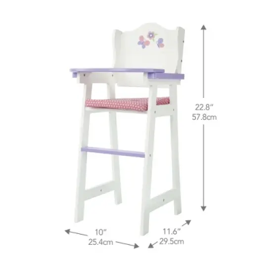 Olivia's Little World Little Princess Kids Baby Doll High Chair, Purple image {2}