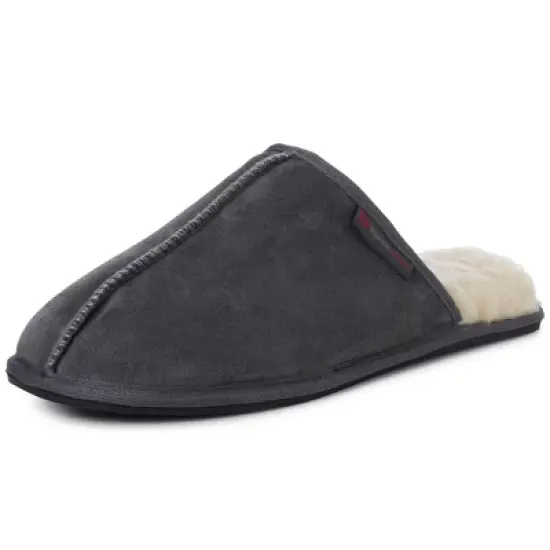 Alpine Swiss Halden Mens Genuine Suede Memory Foam Scuff Slippers image {9}
