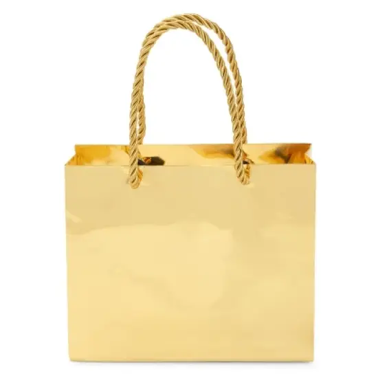 Sparkle and Bash 24 Pack Mini Gift Bags with Handles in Metallic Gold, Reusable Paper Gift Bags , 6 x 5 x 2.5 In image {4}