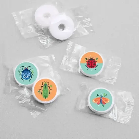 Big Dot of Happiness Buggin' Out - Bugs Birthday Party Round Candy Sticker Favors - Labels Fits Chocolate Candy (1 sheet of 108) image {2}