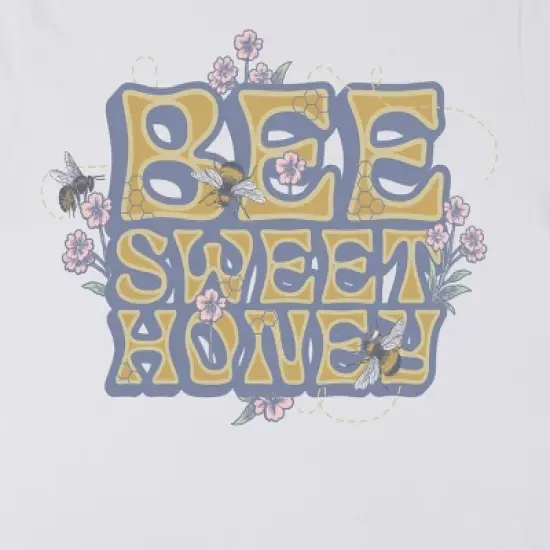 Bee Sweet Honey Crew Neck Short Sleeve Women's White T-shirt image {1}