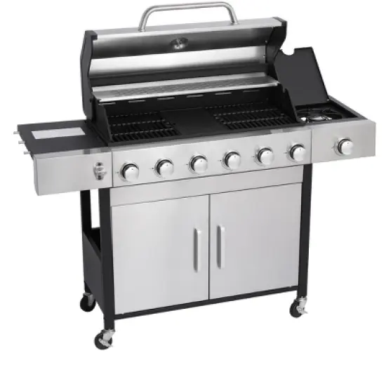 APRILSOUL56.69"6-Burner Propane Gas Grill With Side Burner,Silver image {3}