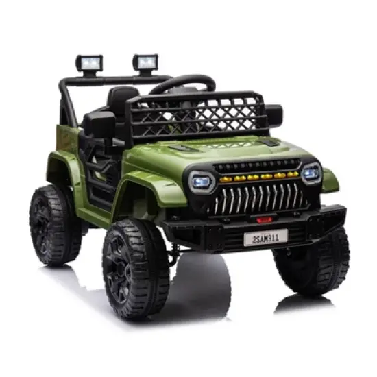 Kids Ride On Truck Car with Remote Control, 12V Battery Powered Electric Car with Spring Suspension, MP3 Player, LED Light, 3 speed for Boys Girls 3+ image {7}