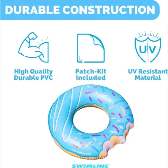 Swimline Inflatable Donut Swimming Pool Ring - 42" - Blue image {4}