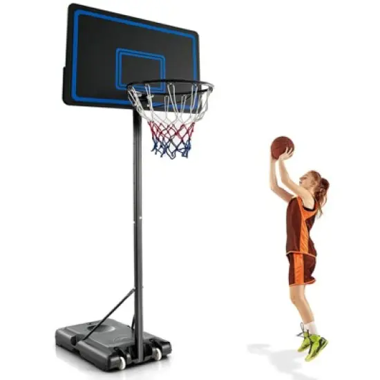 SKONYON Adjustable Portable Basketball Hoop System with 44 Inch Backboard image {6}