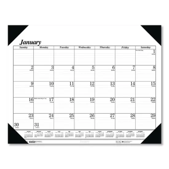 House of Doolittle Recycled One-Color Dated Monthly Desk Pad Calendar 12-Month January 2026 to December 2026 White Sheets Black Binding image {4}