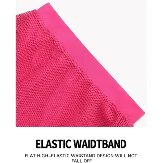 Girls Athletic Tennis Skirts Shorts Elastic High Waisted Mesh Golf Sport Skorts with 2 Pockets for Kids 4-13Y image {5}