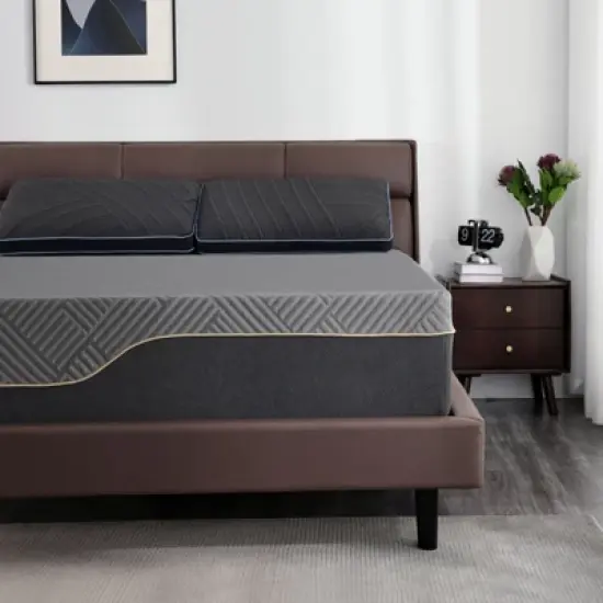 Vipbear 10inch/12inch Memory Foam Mattress, Luxury Cooling Green Tea/Gel Mattress With Ice Silk Cover, Premium Medium Firm Mattress For Back Pain image {1}