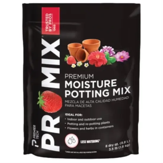 Premier Horticulture PRO-MIX Premium Moisture Potting & Re-potting Mix for Flowers and Herbs in Containers, Loose Fill, 8qt image {4}