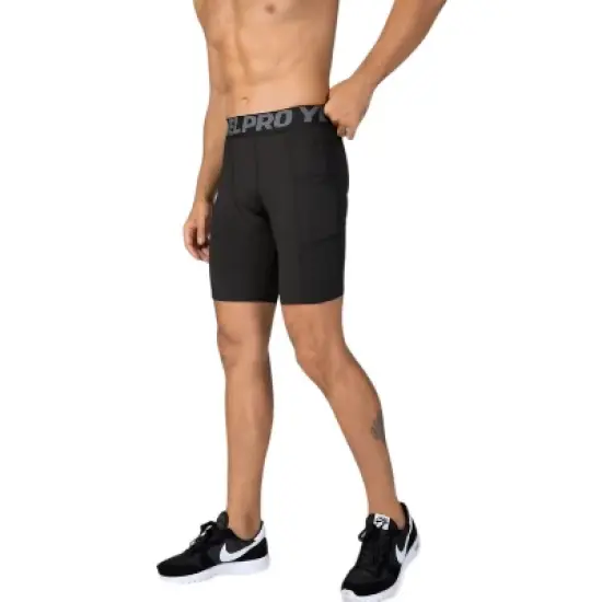 Anna-Kaci Active Men's Compression Fit Performance Shorts with Wide Waistband and Moisture-Wicking Stretch Fabric image {2}