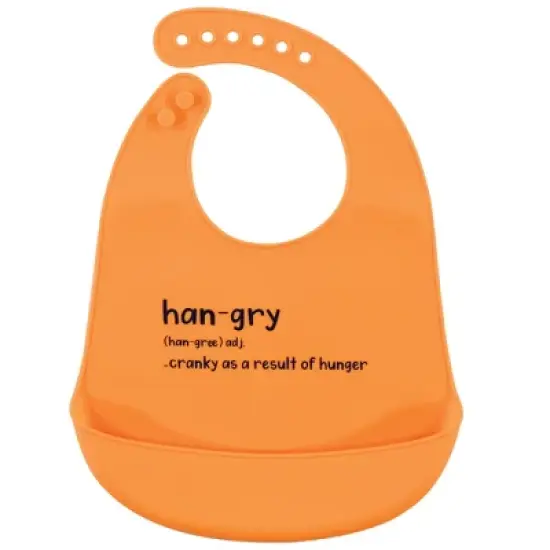 Hudson Baby Infant Silicone Bibs 2pk, Hangry, One Size image {1}