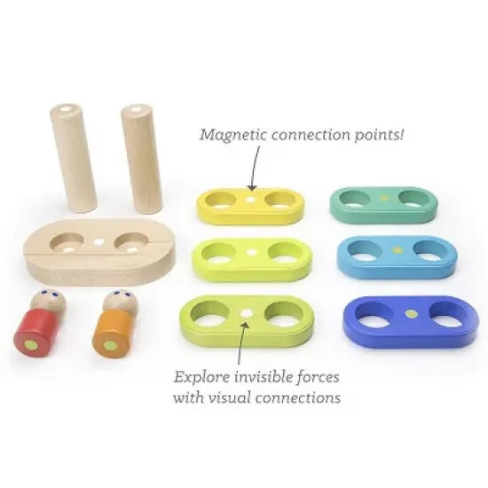 Tegu Magnetic Floating Wooden Stacker, Rainbow image {1}