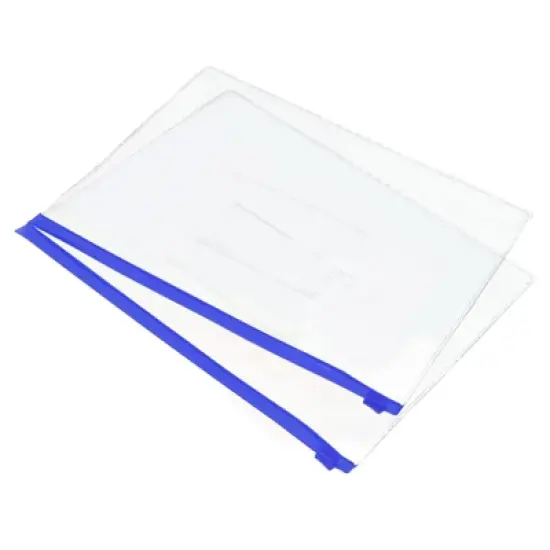 Unique Bargains A5 Size PVC Waterproof Home Office Travel Zip Envelope File Bags 10 Pcs image {3}