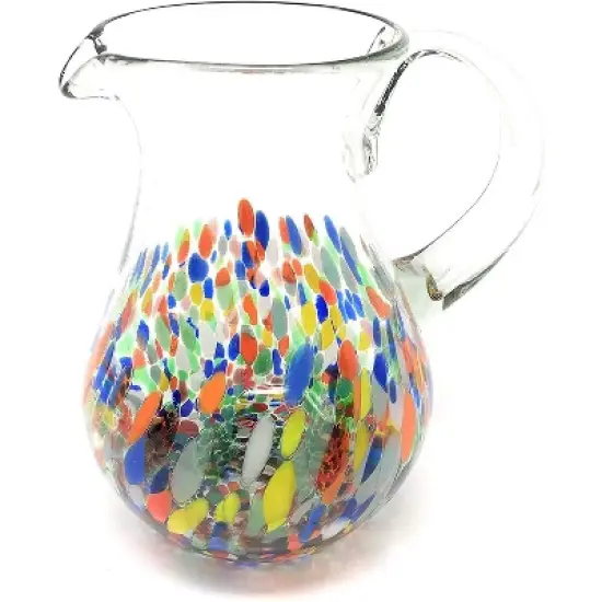 Dos Sue��os Mexican Hand Blown  Pitcher - Confetti Carmen Design - 84oz image {6}