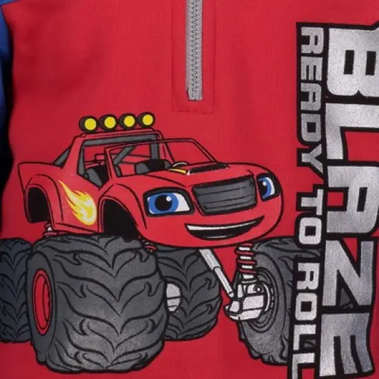 Blaze and the Monster Machines Toddler Boys Fleece Half-Zip Fashion Hoodie Red  image {2}
