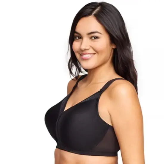 Glamorise Womens MagicLift Seamless T-Shirt Wirefree Bra 1080 Black image {2}