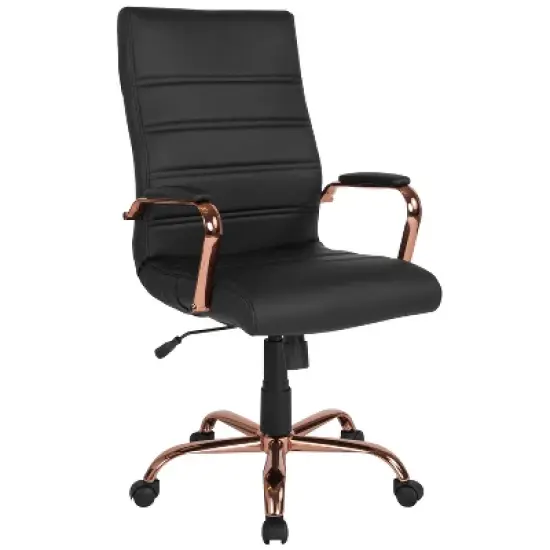 Emma and Oliver High Back Executive Swivel Office Chair with Metal Frame and Arms image {14}