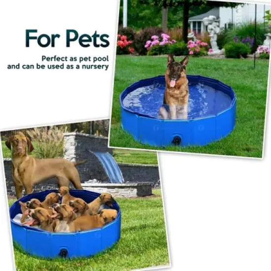 Zone Tech Foldable Pet Swimming Pool - Premium Quality Easy to Store Foldable Playing Bath Pool for Kids and Pets, Leakproof Tub for Indoor & Outdoor image {5}
