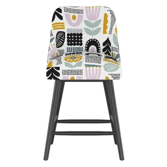 Sherrie Counter Height Barstool in Patterns Botanical Helsinki Block Lavender - Skyline Furniture image {1}