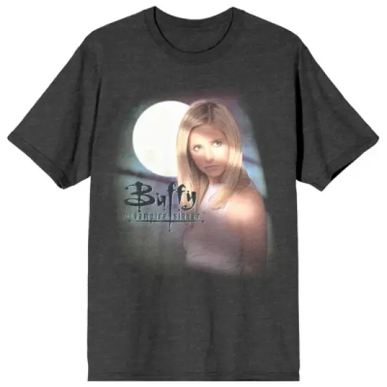 Buffy The Vampire Slayer Full Moon Key Art Crew Neck Short Sleeve Charcoal Melange Women's T-shirt image {7}