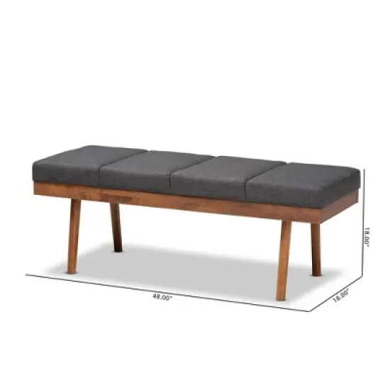 Larisa Wood Bench - Baxton Studio image {5}
