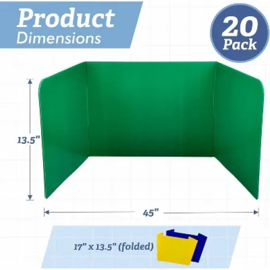 4E's Novelty 20ct Colored Desk Dividers &ndash; Privacy Panels and Shields for Students, Classroom Must-Haves for Focus and Testing image {6}