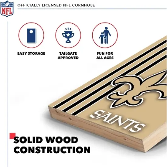 NFL New Orleans Saints 2'x3' Wood Cornhole Set image {2}
