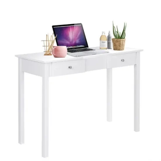 Costway Vanity Table Dressing Table Flip Top Desk Furniture White image {9}