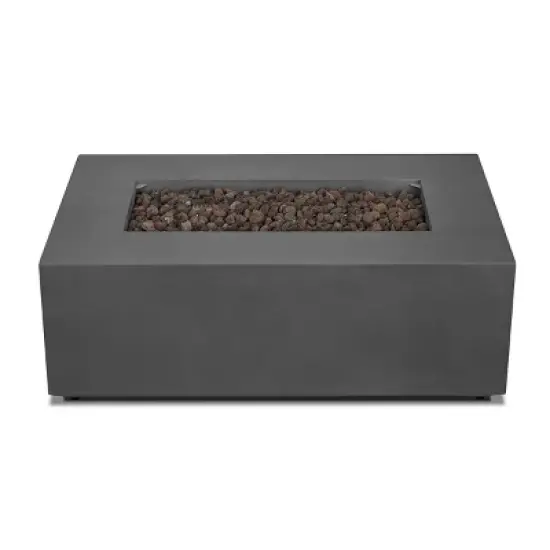 Aegean Small Rectangle Fire Table with NG Conversion Weather Slate - Real Flame image {2}