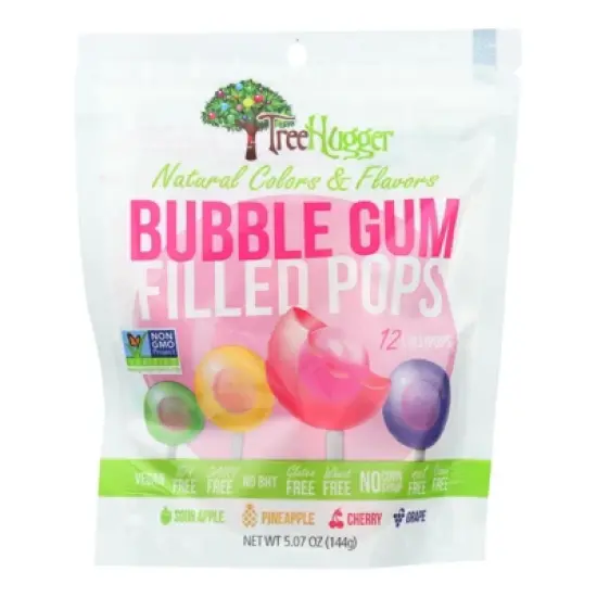 Tree Hugger Natural Bubble Gum Filled Pops - Case of 6/5.07 oz image {1}