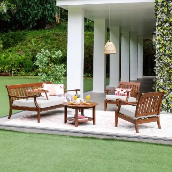 Sopra 3pc Wood Patio Chat Set - Cambridge Casual image {4}
