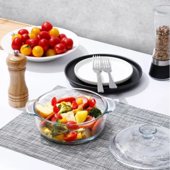 Itopfox Mini Glass Casserole Dish with Lid, Oven Safe Round Baking Dish for Cooking, Serving & Storing, Microwave, Freezer & Dishwasher Safe image {5}