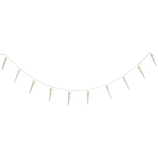 Northlight Icicle String Christmas Light Set - Warm White - 4.5' Clear Wire - 10ct image {3}