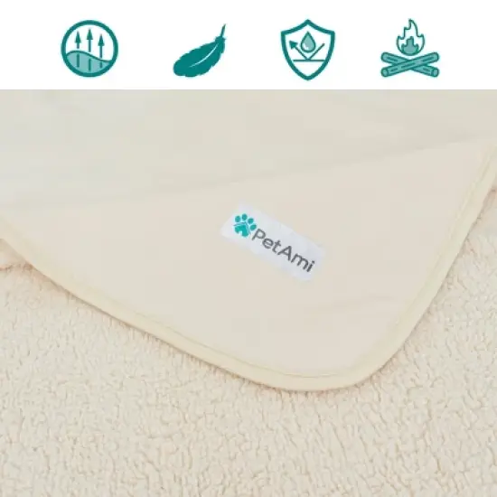 PetAmi Waterproof Dog Blanket For Pet Cat, Faux Shearling Fleece Couch Cover, Soft Plush Washable Reversible Throw image {2}