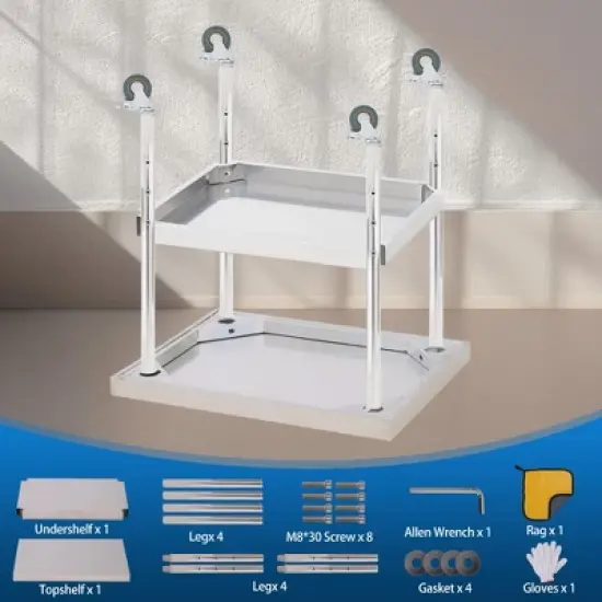 Stainless Steel Table with Wheels - Metal Work Table with Adjustable Undershelf, 2 Tiers Utility Tables Food Prep Worktable Rolling Cart image {5}